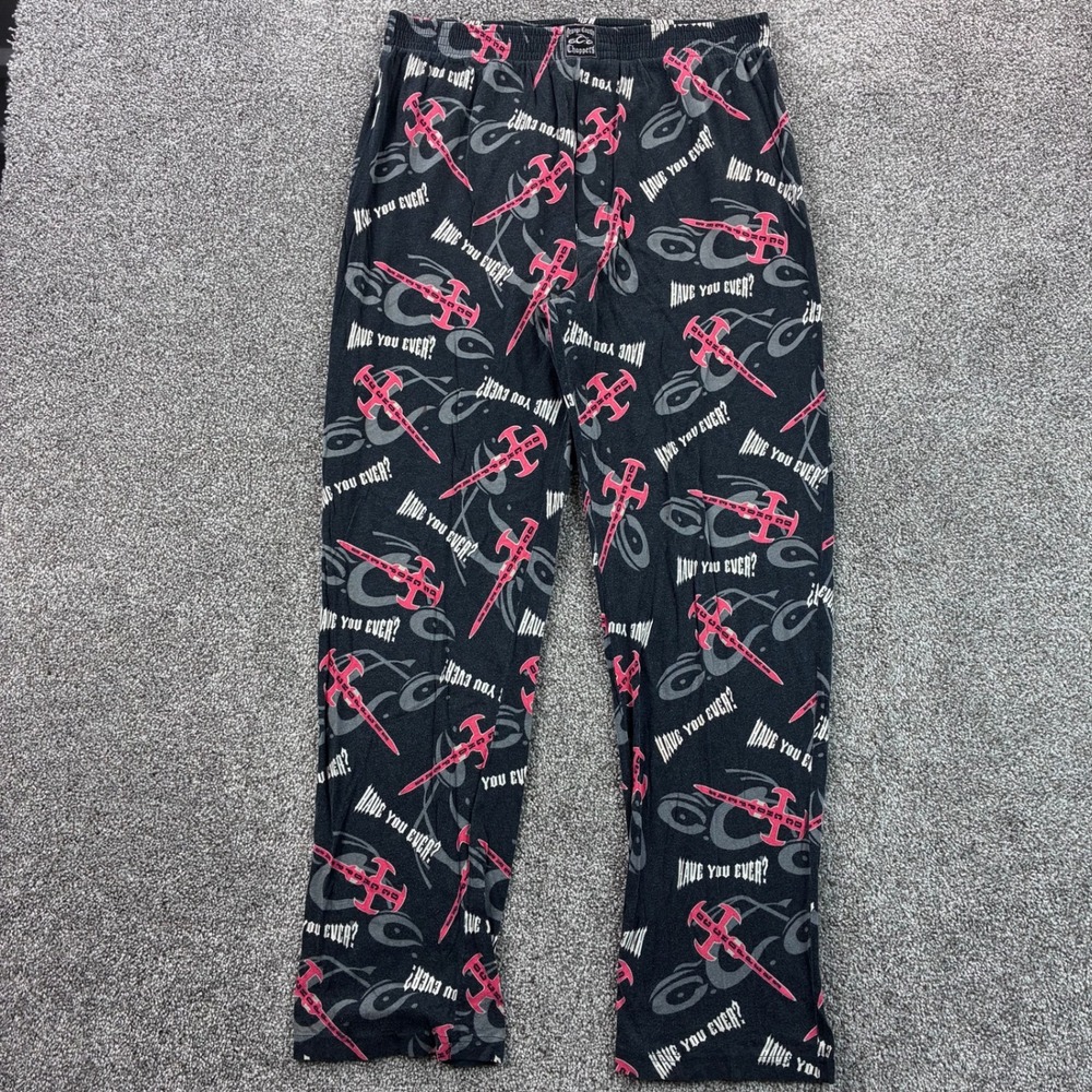 Vintage Orange County Choppers Pants Mens Large Sleepwear Black Pajama PJ Pants